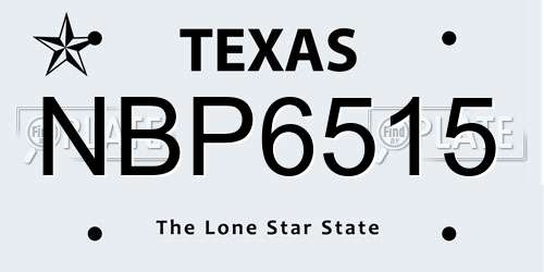 NBP6515 Texas License Plate