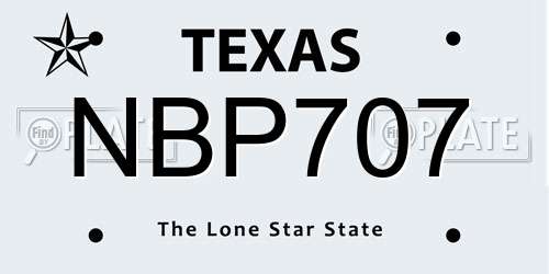 NBP707 Texas License Plate