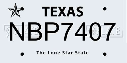 NBP7407 Texas License Plate