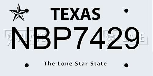 NBP7429 Texas License Plate