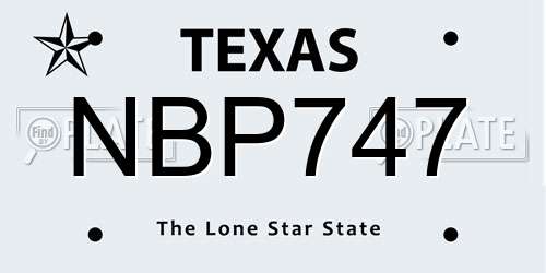 NBP747 Texas License Plate