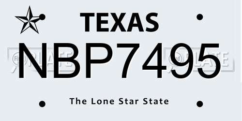 NBP7495 Texas License Plate