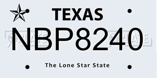 NBP8240 Texas License Plate