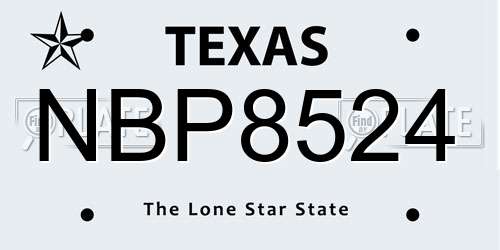 NBP8524 Texas License Plate