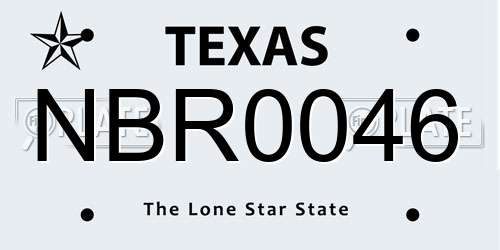 NBR0046 Texas License Plate