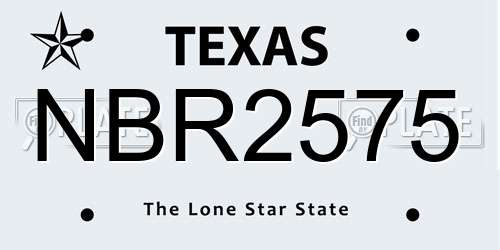 NBR2575 Texas License Plate