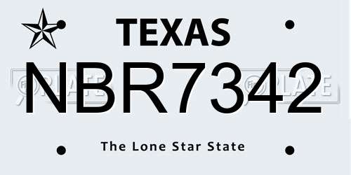 NBR7342 Texas License Plate