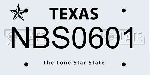 NBS0601 Texas License Plate