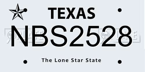 NBS2528 Texas License Plate