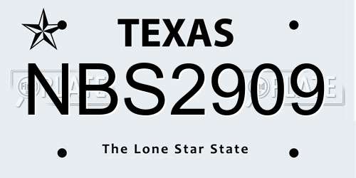 NBS2909 Texas License Plate