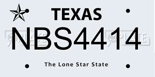 NBS4414 Texas License Plate