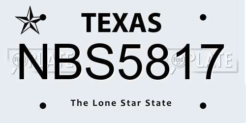 NBS5817 Texas License Plate