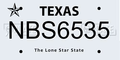 NBS6535 Texas License Plate