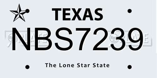 NBS7239 Texas License Plate