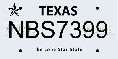 NBS7399 Texas License Plate