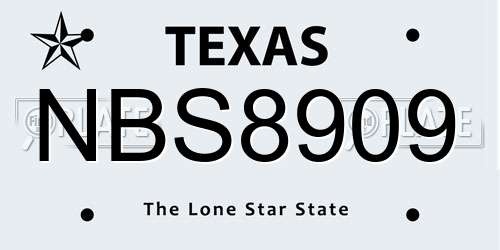 NBS8909 Texas License Plate