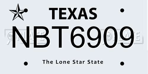 NBT6909 Texas License Plate