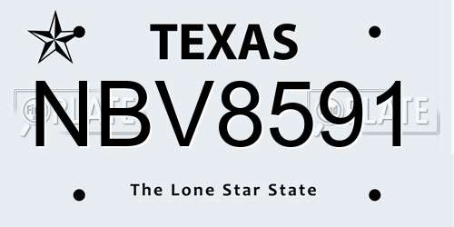 NBV8591 Texas License Plate