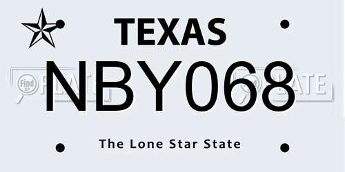 NBY068 Texas License Plate