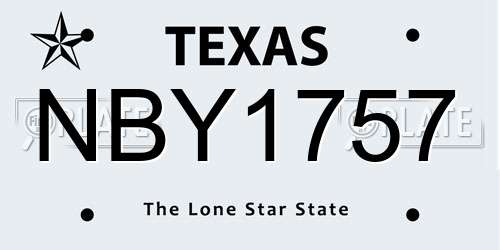 NBY1757 Texas License Plate