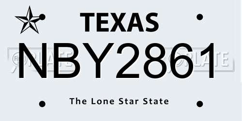 NBY2861 Texas License Plate
