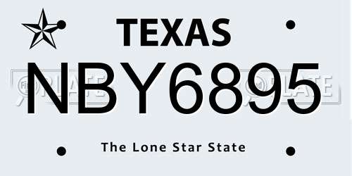 NBY6895 Texas License Plate