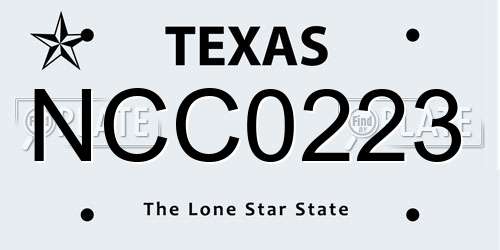 NCC0223 Texas License Plate