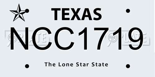 NCC1719 Texas License Plate