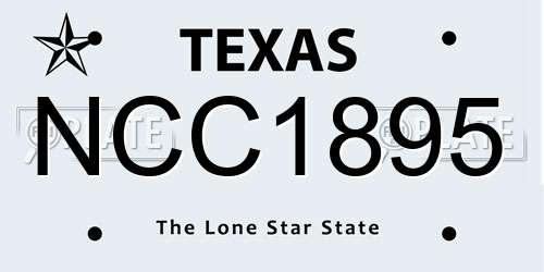 NCC1895 Texas License Plate