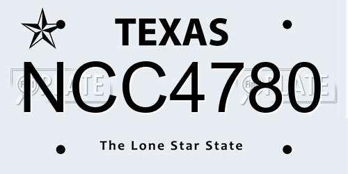 NCC4780 Texas License Plate