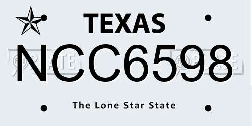 NCC6598 Texas License Plate