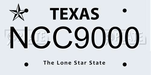 NCC9000 Texas License Plate
