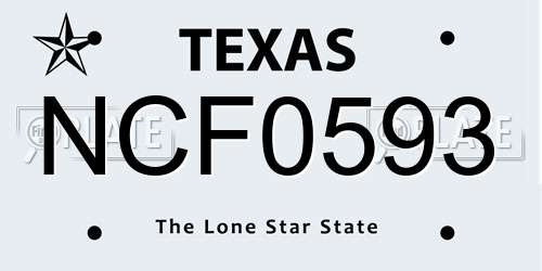 NCF0593 Texas License Plate