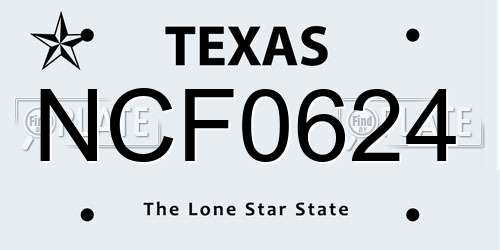 NCF0624 Texas License Plate