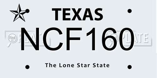 NCF160 Texas License Plate