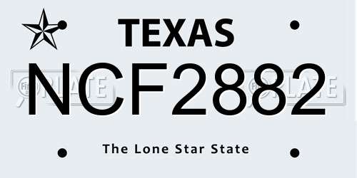 NCF2882 Texas License Plate
