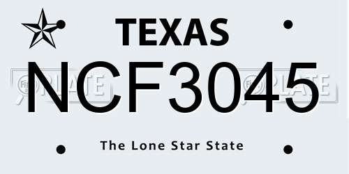 NCF3045 Texas License Plate