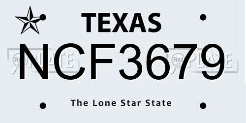 NCF3679 Texas License Plate