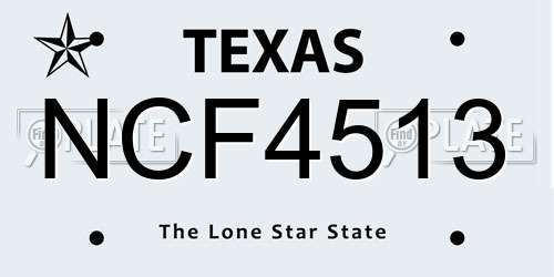 NCF4513 Texas License Plate