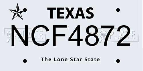NCF4872 Texas License Plate