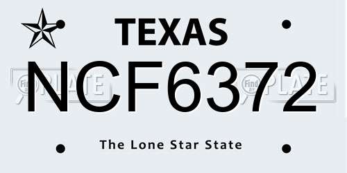 NCF6372 Texas License Plate