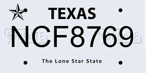 NCF8769 Texas License Plate