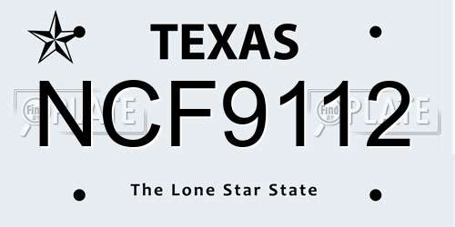 NCF9112 Texas License Plate