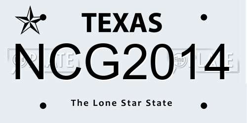 NCG2014 Texas License Plate