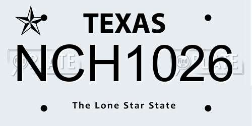 NCH1026 Texas License Plate