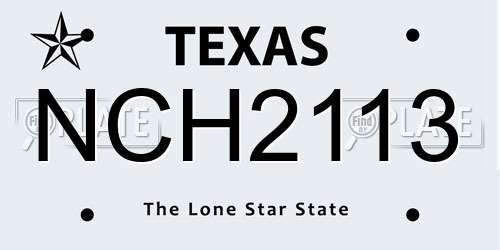 NCH2113 Texas License Plate