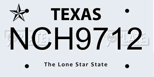 NCH9712 Texas License Plate