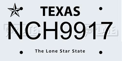 NCH9917 Texas License Plate