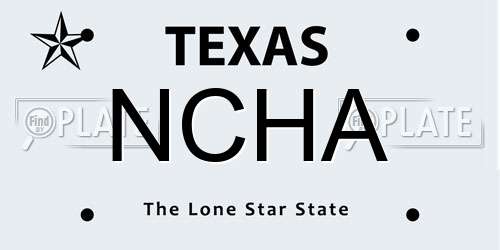 NCHA Texas License Plate