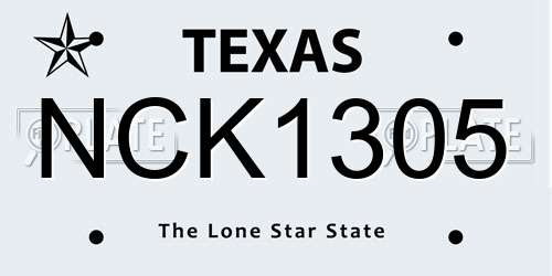 NCK1305 Texas License Plate